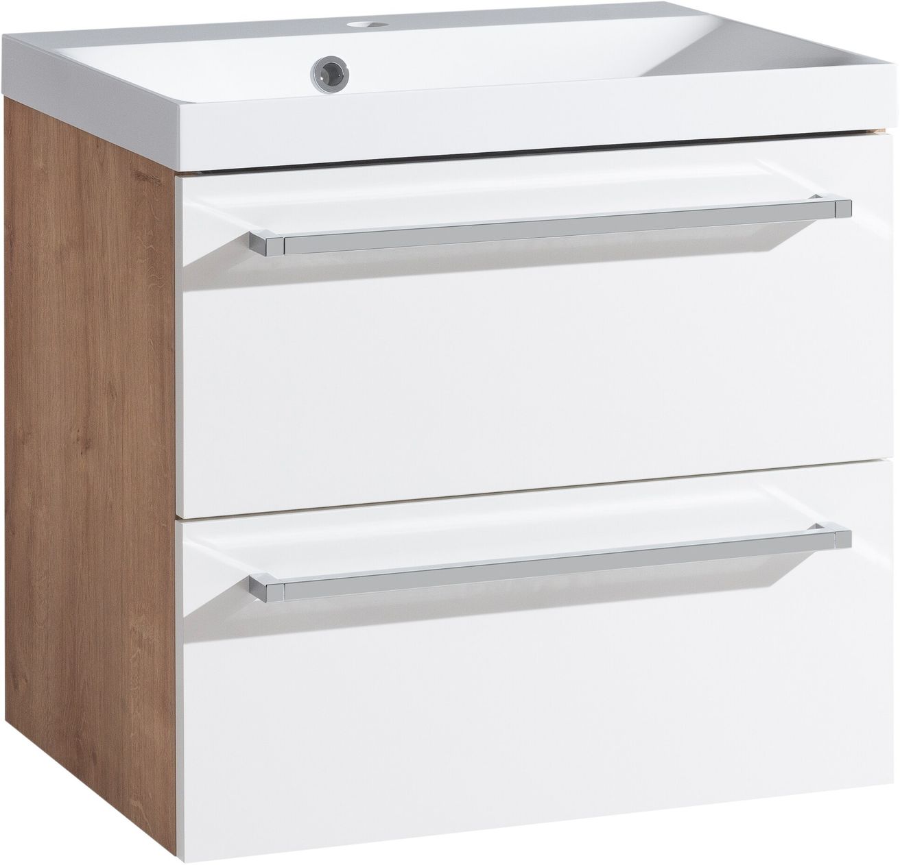 EBS Pure Skrinka s umývadlom 61 cm, biela/dub