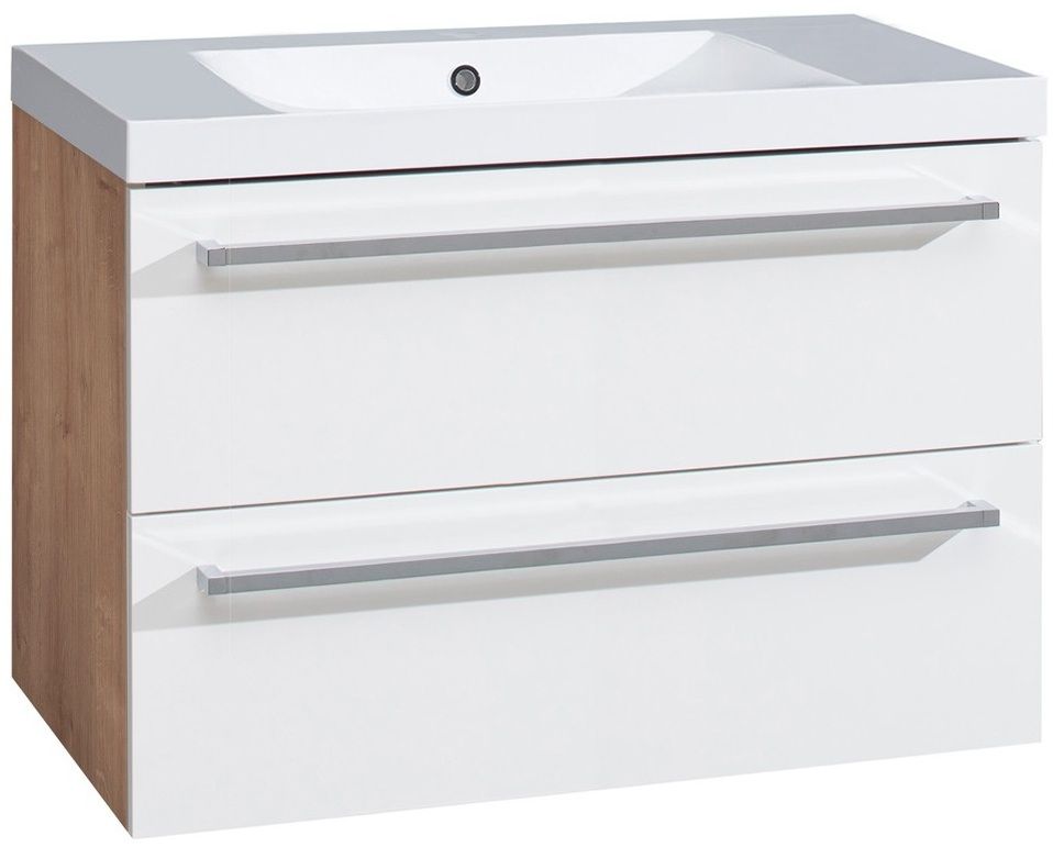 EBS Pure Skrinka s umývadlom 81 cm biela/dub
