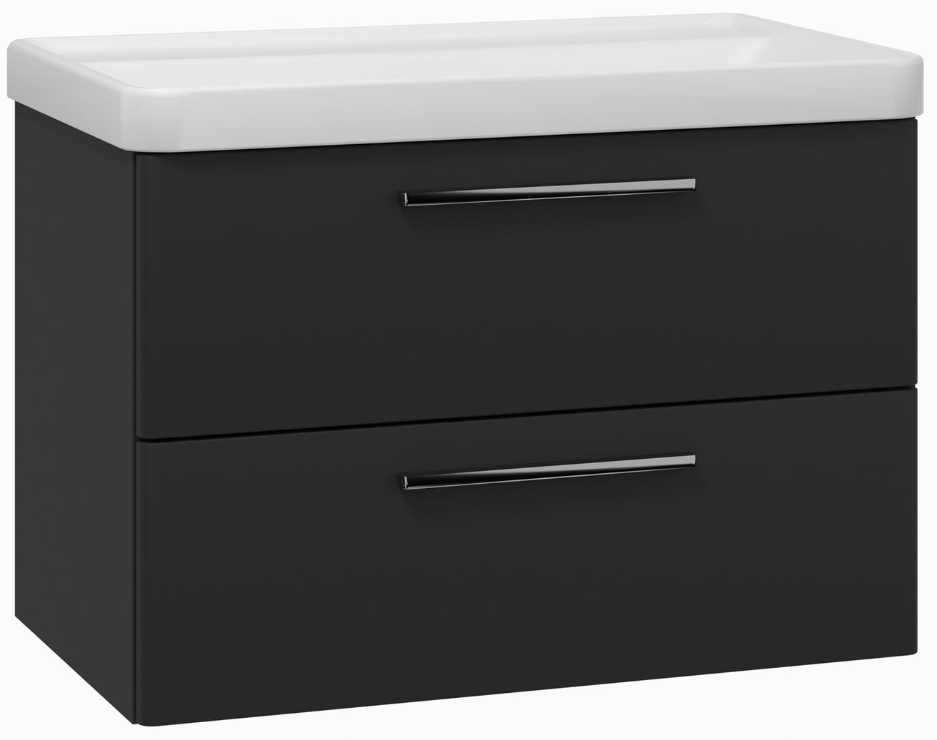 EBS Urban Skříňka s umyvadlem 81cm, černá mat/madlo chrom URBAN80CMCR