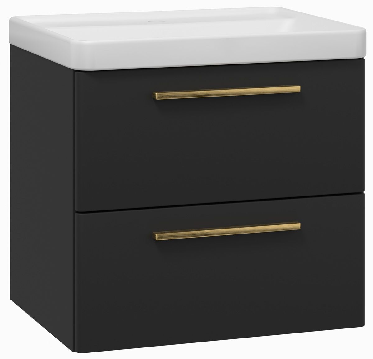 EBS Urban Skříňka s umyvadlem 61cm, černá mat/madlo zlatá kartáčovaná URBAN60CMZ