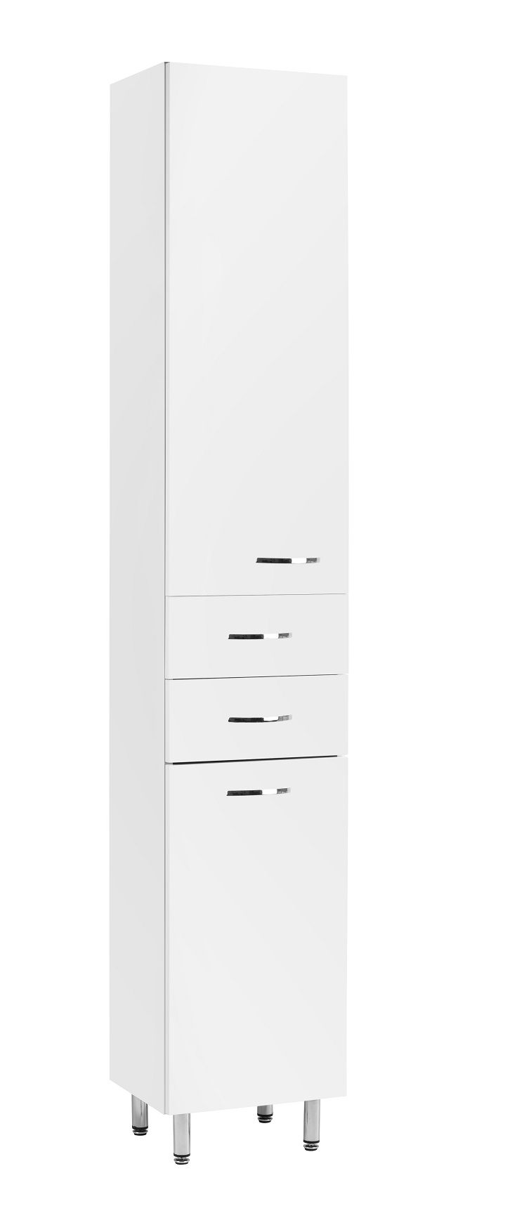 EBS K-Plus Vysoká skriňa 35x194 cm, s košom na bielizeň, biela