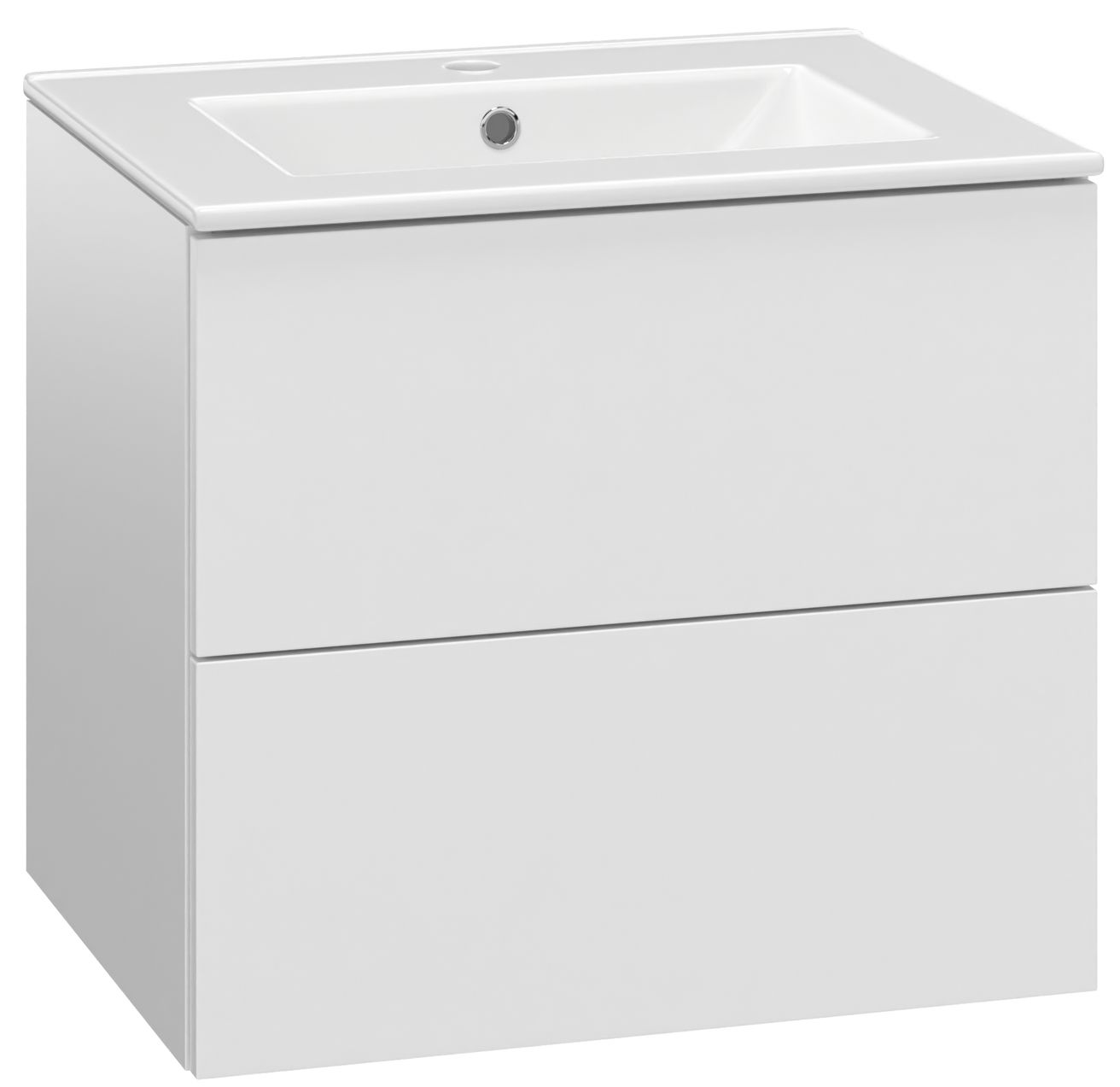EBS KUBA Skrinka + keramické umývadlo Slim 61 cm, biela lesklá