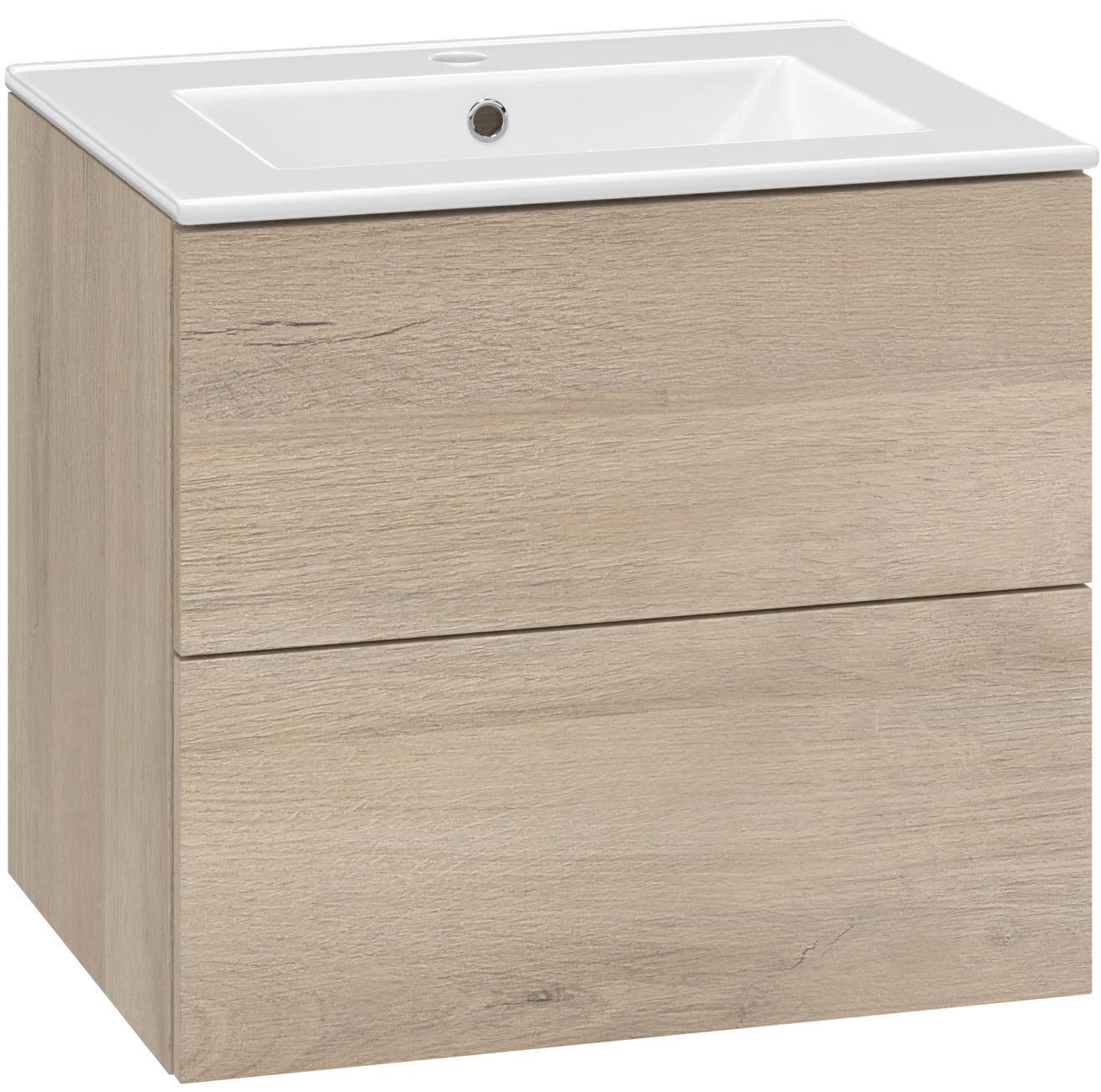 EBS KUBA Skrinka + keramické umývadlo Slim 61 cm, dub Kronberg