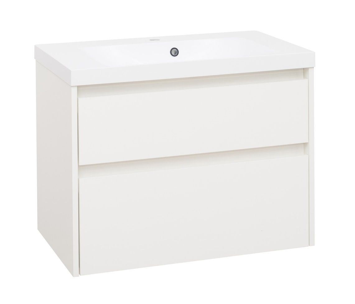 EBS Duomo Skrinka a umývadlo 81 cm, biela lesklá