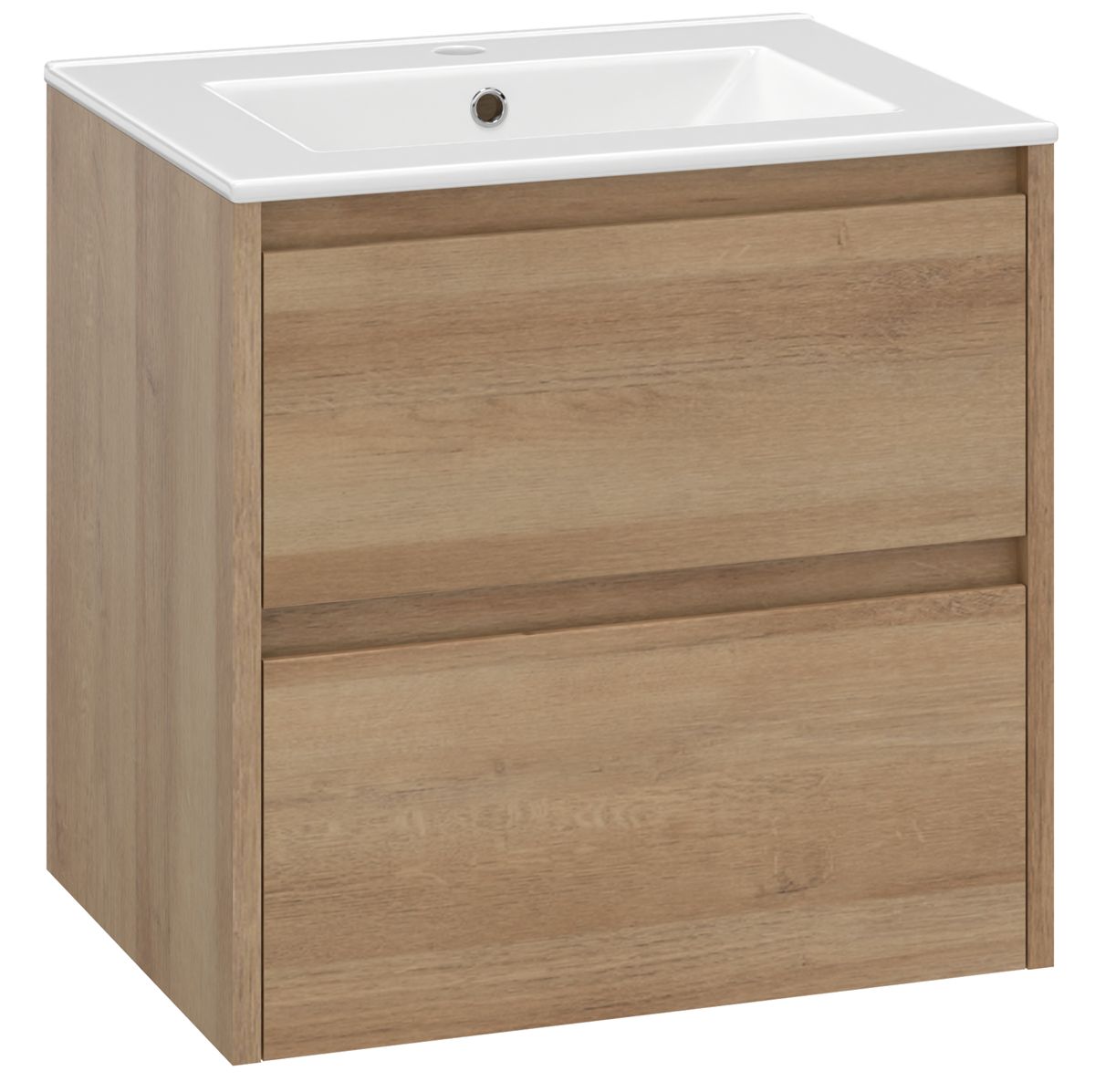 EBS Duomo Skrinka a keramické umývadlo Slim 61 cm, dub Riviera