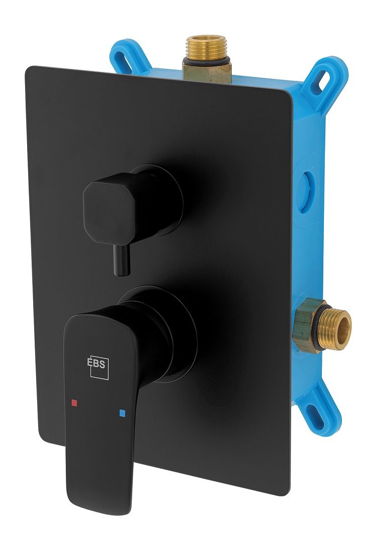 EBS Urban Black Vaňová/sprchová batéria s telesom, 2 vývody, matná čierna