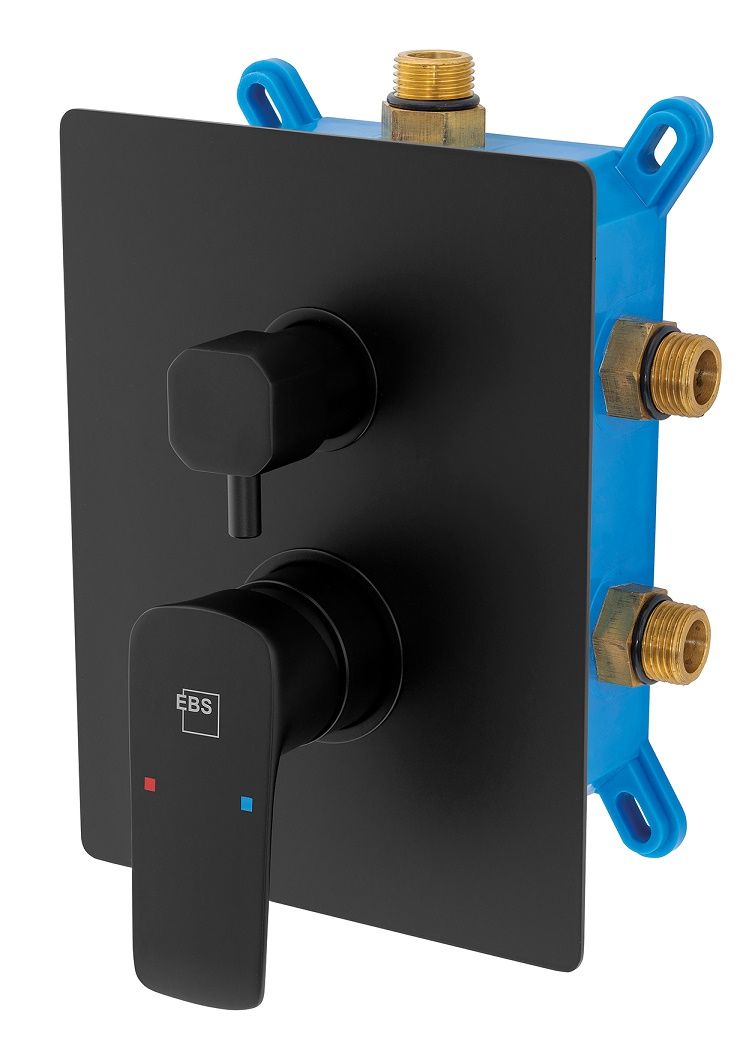 EBS Urban Black Vaňová/sprchová batéria s telesom, 3 vývody, matná čierna