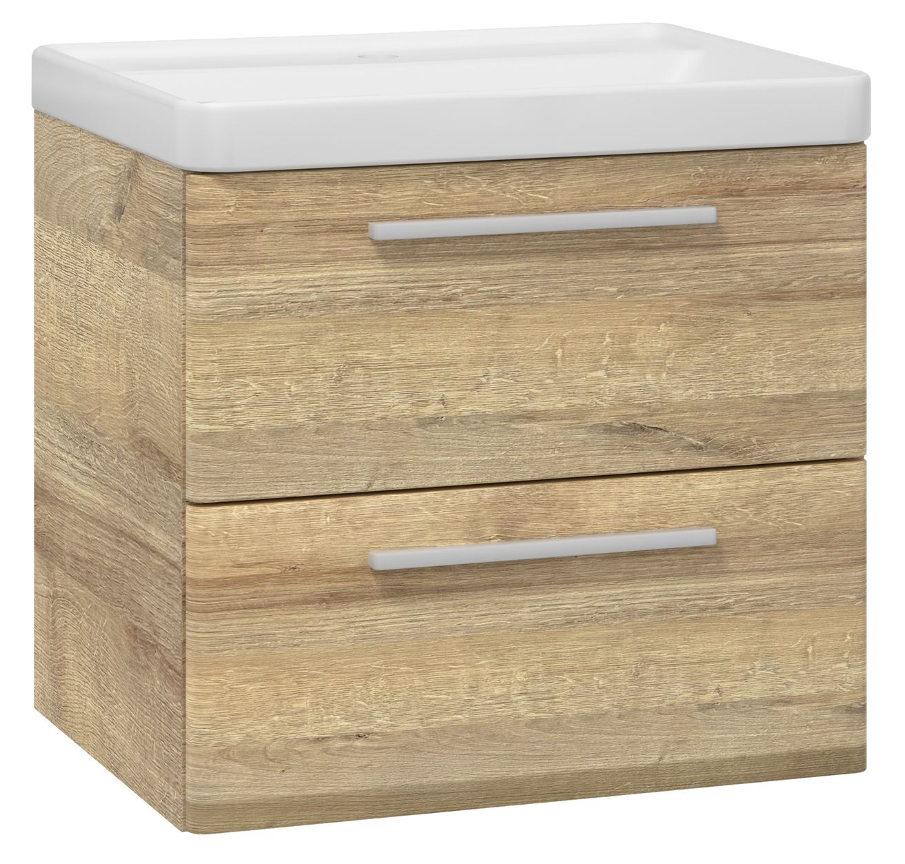 URBAN61DRB Skrinka s umývadlom 61 cm, dub riviera/matná biela