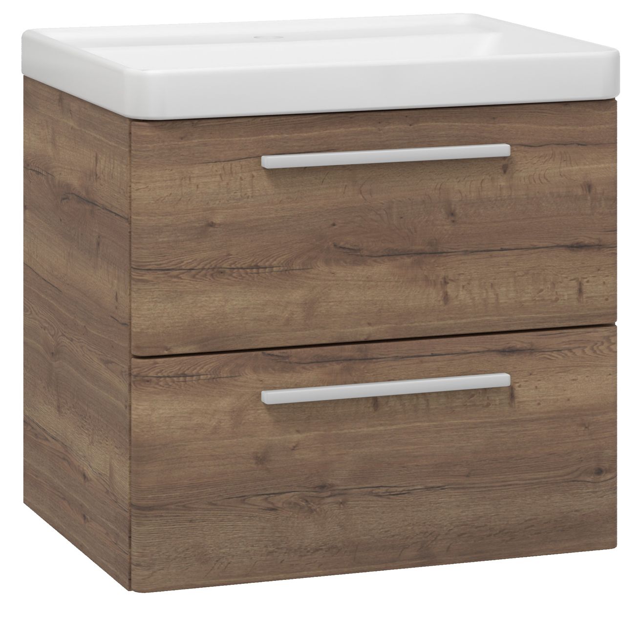 URBAN61DHB Skrinka s umývadlom 61 cm, dub halifax/matná biela