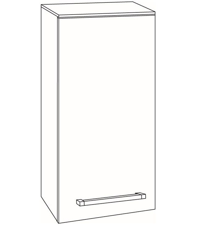 EBS Pure Horná skrinka 63x33 cm, vlastná farba K3, pravá