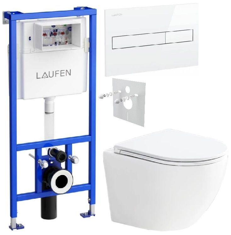 Laufen Sada modulu pre sadrokartón, EBS WC, sedadlo a tlačidlá, biela