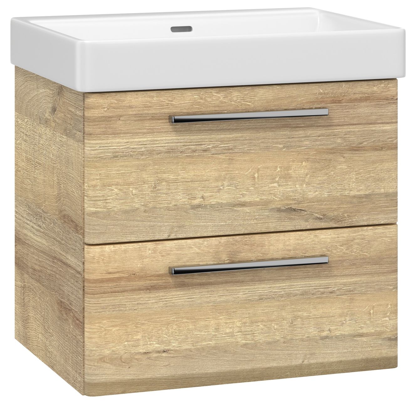 EBS Urban Skrinka s umývadlom 63 cm, dub Riviera/úchytka chróm URBAN63DRCR
