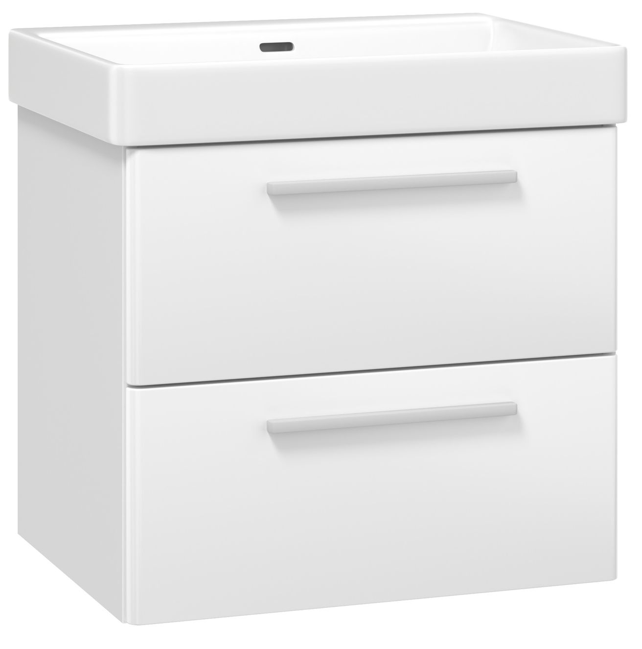 EBS Urban Skrinka s umývadlom 63 cm, biela lesklá/úchytka biela matná KL2643K