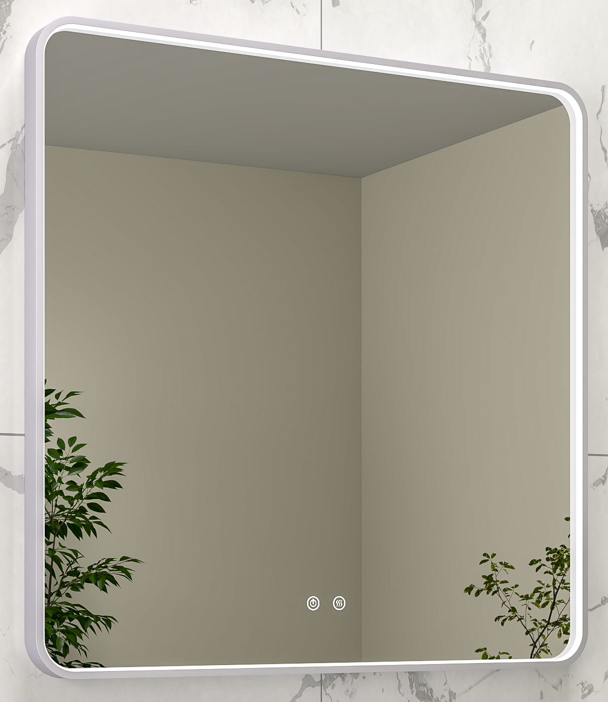 EBS Deira Zrcadlo hranaté 80x80 cm, kartáčovaná gunmetal DEIRAZ8080LEDSGGK