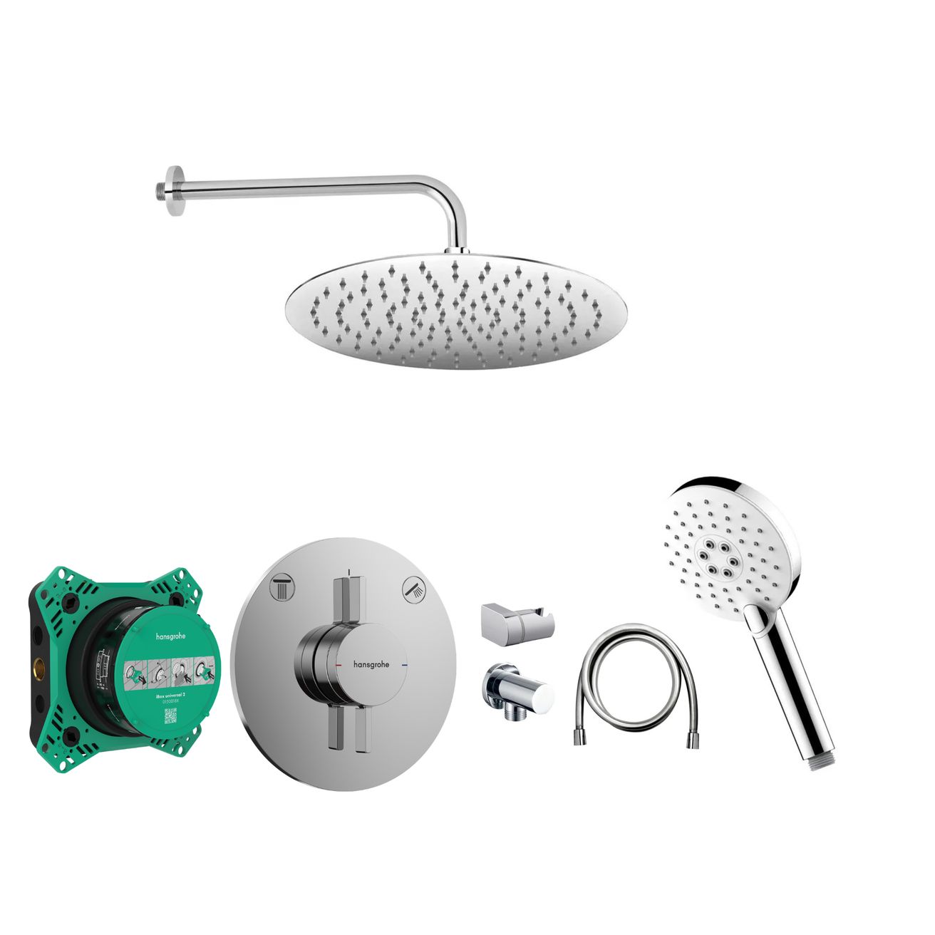Senesi Sprchový komplet s tělesem Hansgrohe, příslušenství EBS, chrom SHE0001