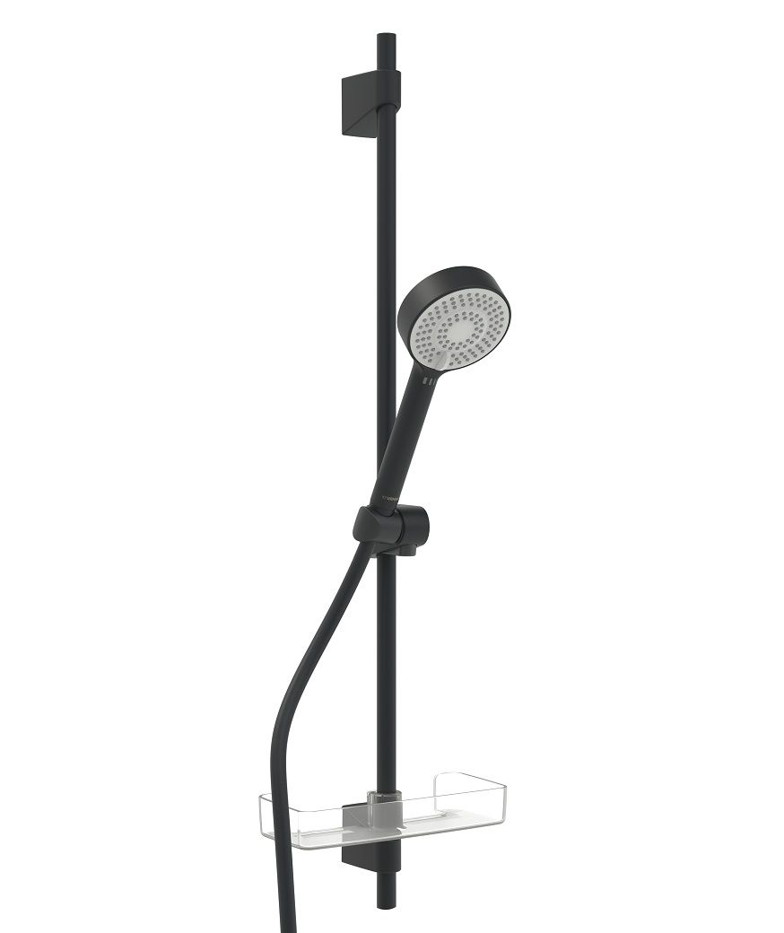 Hansa BasicJet sprchový set s tyčou 96 cm, čierna rohož 4467013333