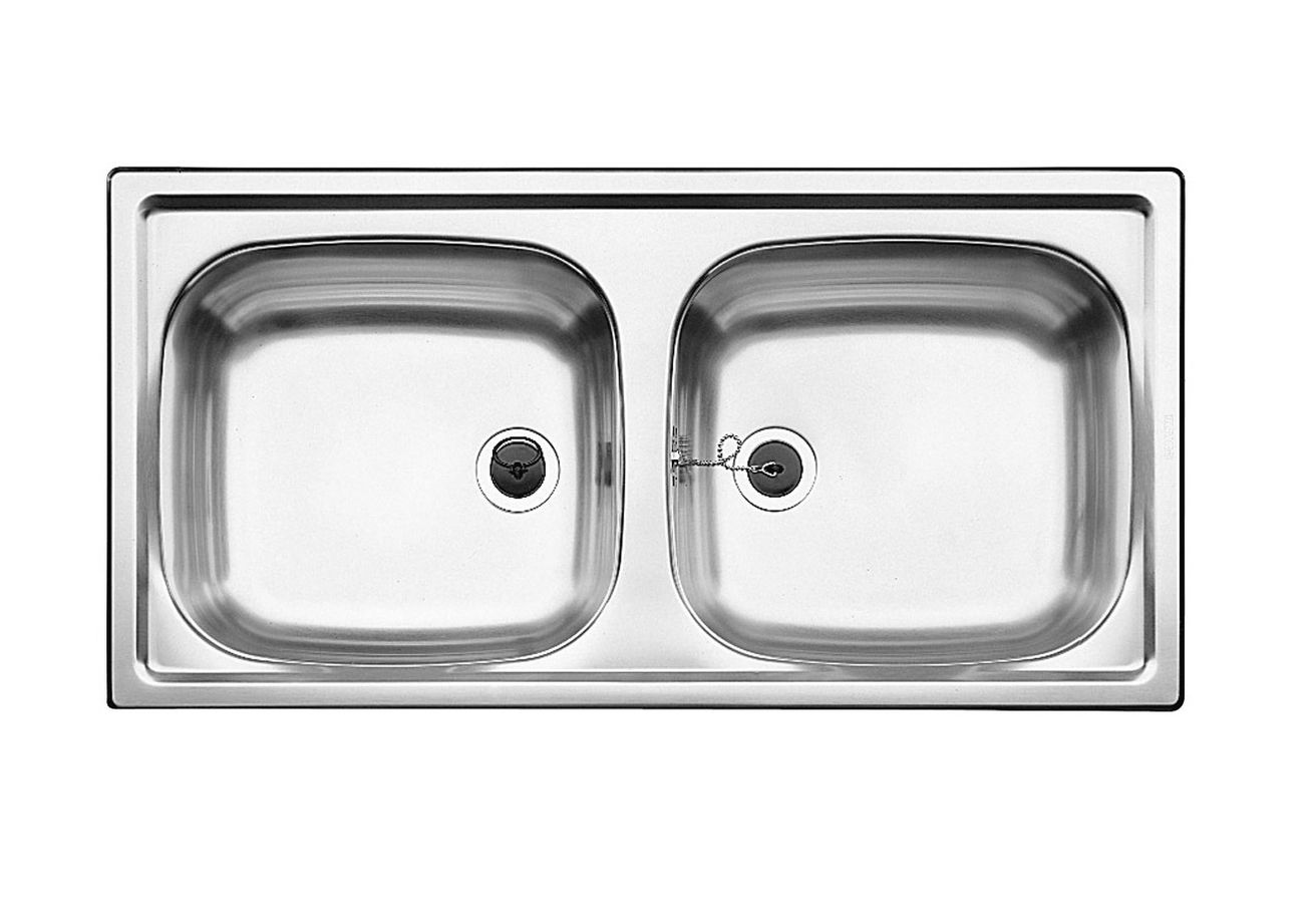 Blanco Top EZ Nerezový dvojdrez bez odkvapkávača 86x43,5 cm, nerezová oceľ, prírodný lesk 500372