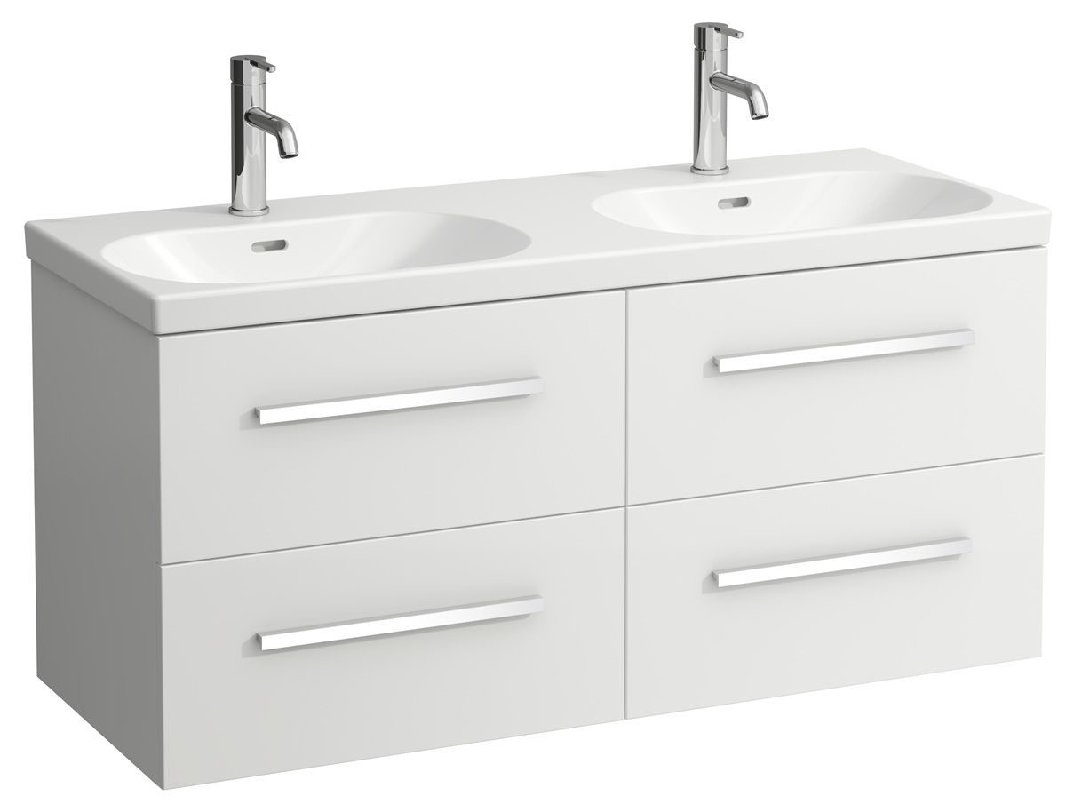 Laufen Avin Skrinka s dvojumývadlom 120 cm, biela lesklá AVIN120BL