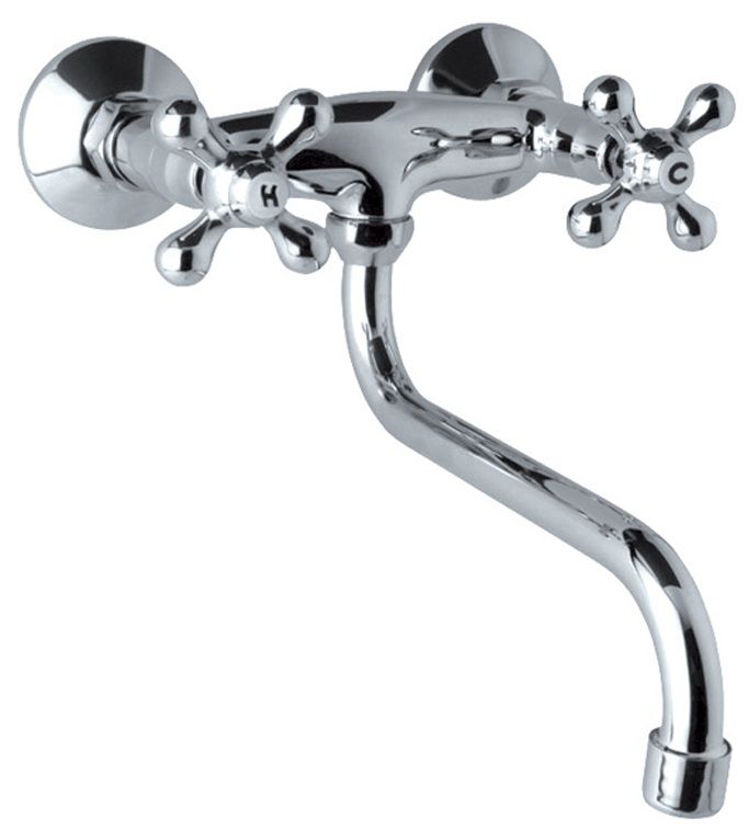 Mereo Retro Viktorie Drezová nástenná batéria, rozteč 15 cm s ramienkom 20 cm, chróm CBL301