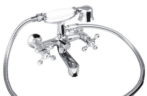 Mereo Retro Vaňová nástenná batéria, rozteč 15 cm s vaňovou súpravou, chróm CBL901