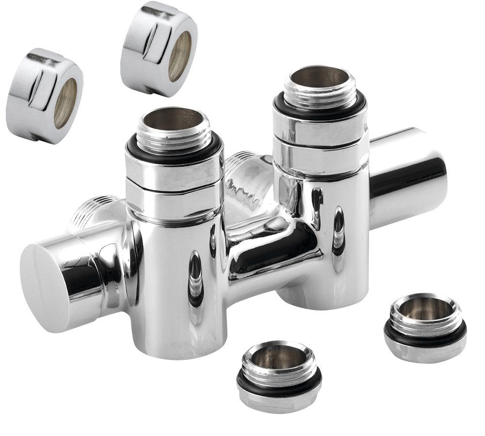 Sapho Twin Combi CP461S Súprava spojovacích ventilov pre šikmé stredové pripojenie, pravá, chróm