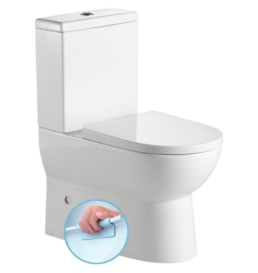 Kombinovaný záchod Aqualine Jalta s nádržkou, biely PB103RW