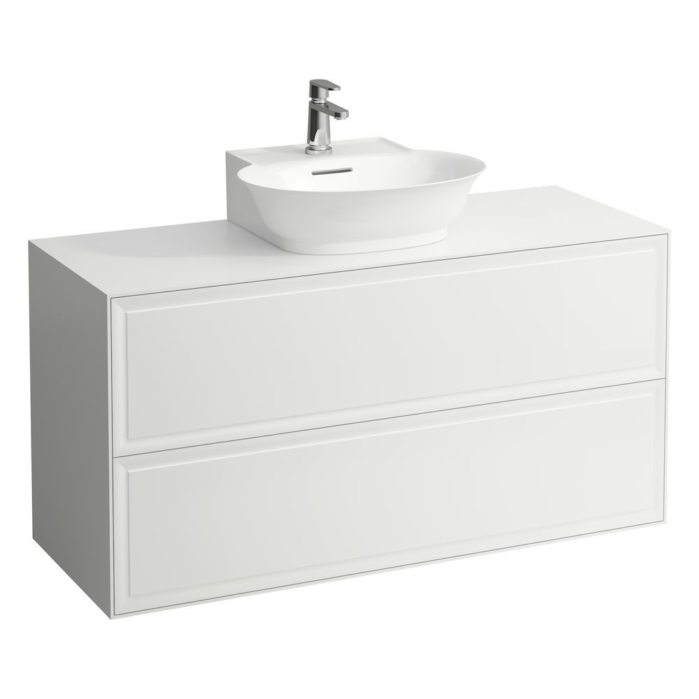 Laufen Skrinka pod umývadlo New Classic 120 cm s 2 zásuvkami, s výrezom, biela matná H4060240851701