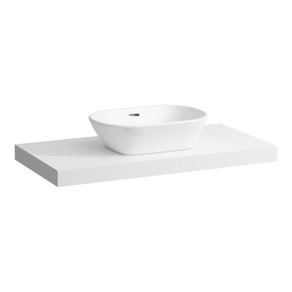 Laufen Lani Umývadlová doska 120 cm, s výrezom uprostred, vrátane 2 nástenných konzol, matná biela H4046711122601