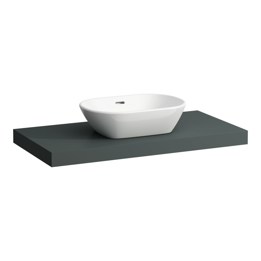 Laufen Lani Umývadlová doska 120 cm, s výrezom uprostred, vrátane 2 držiakov na stenu, sivá prevádzka H4046711122661