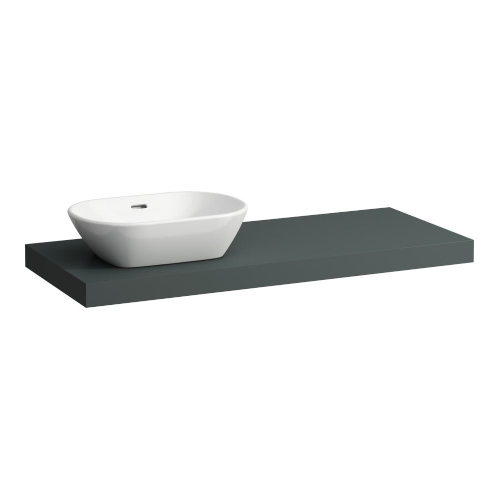 Laufen Lani Umývadlová doska 120 cm, s výrezom na ľavej strane, vrátane 2 nástenných konzol, sivá prevádzka H4046721122661