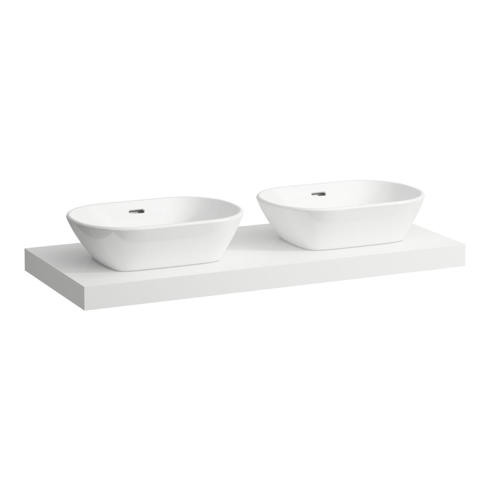 Laufen Lani Umývadlová doska 120 cm, s výrezmi vľavo a vpravo, vrátane 2 nástenných konzol, matná biela H4046741122601