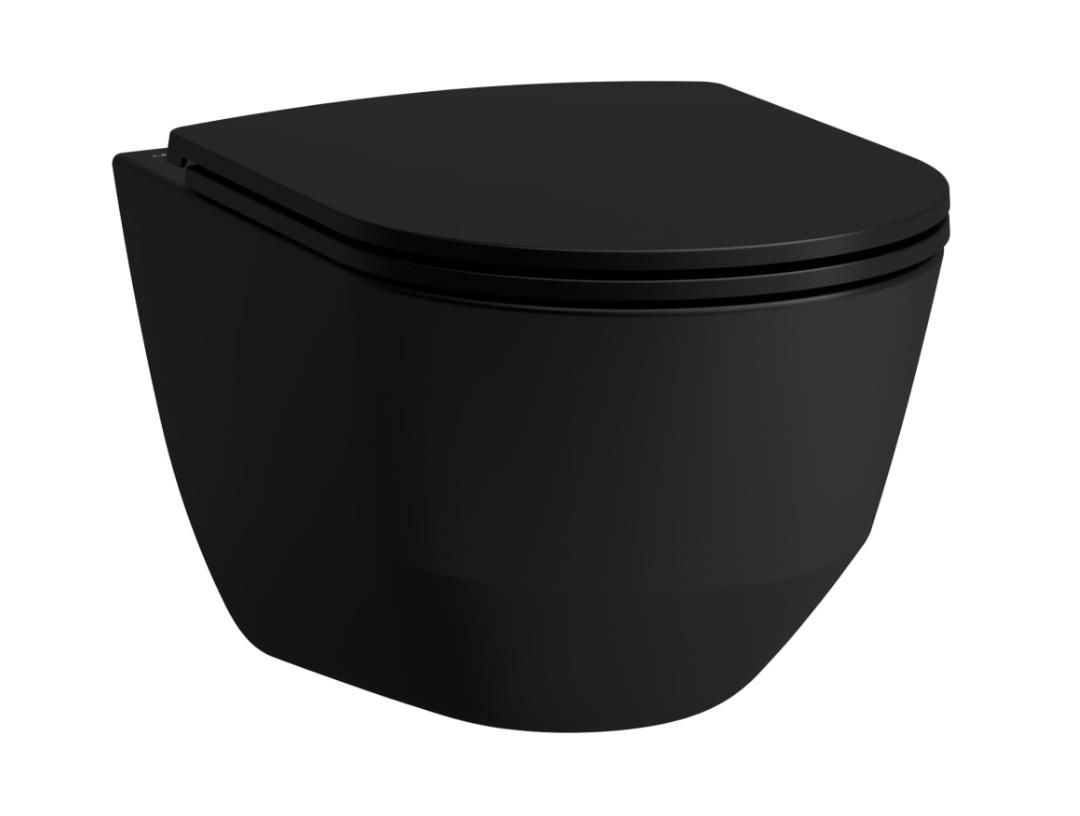 Laufen Pre závesné WC 53 cm, Rimless, čierna matná H8209667160001