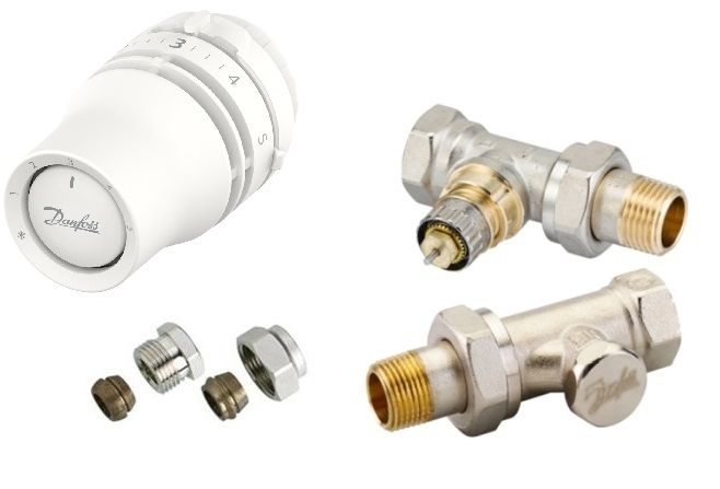 Danfoss THPS-pri-CU Súprava termostatických ventilov na priame externé pripojenie, biela