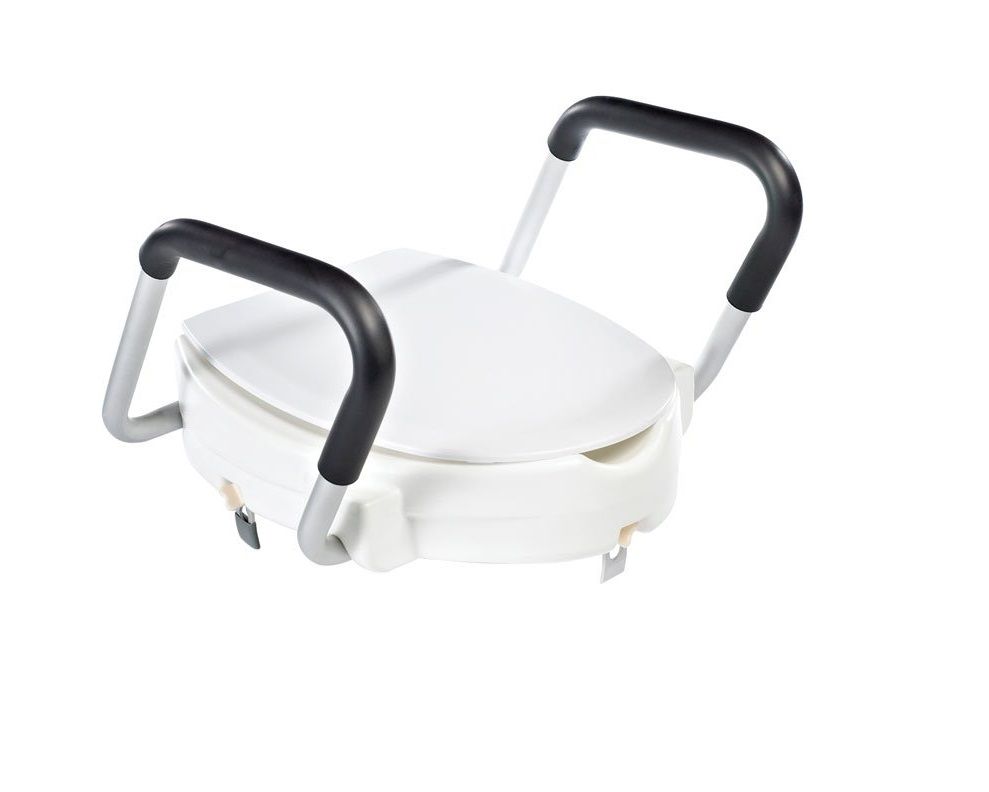 Záchodová doska Ridder zvýšené 10 cm, s držadlami, biele A0072001