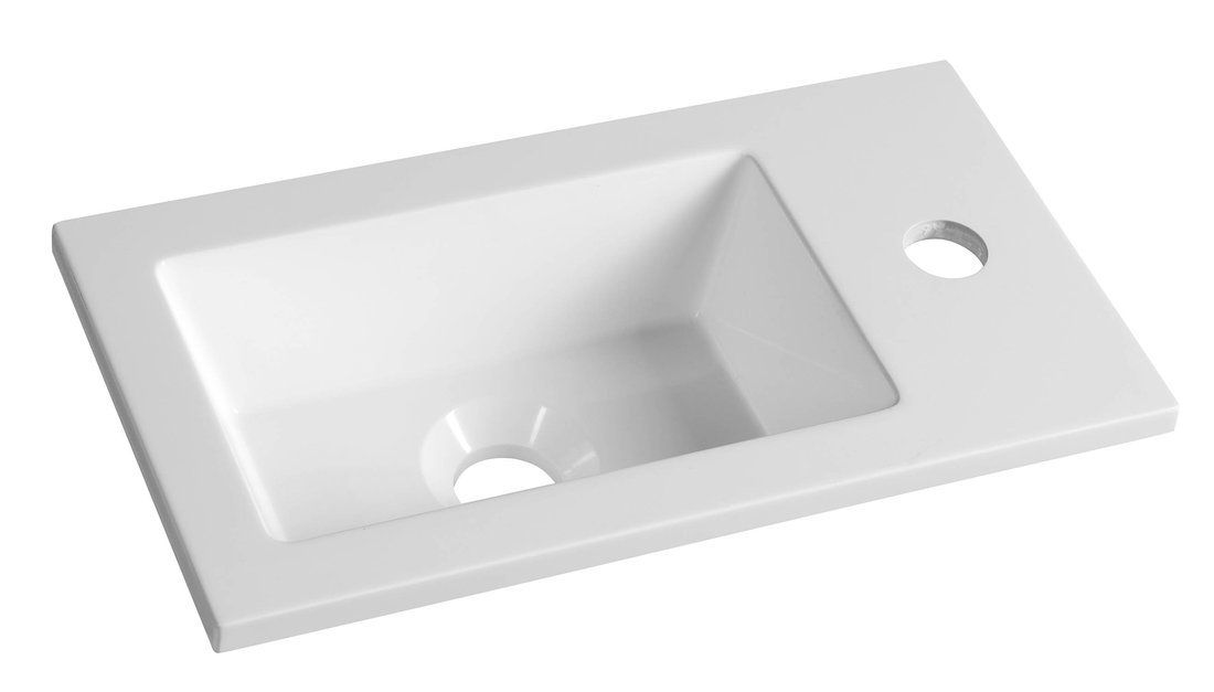 Aqualine Umývadlo mramor 40x22 cm biele, LM420