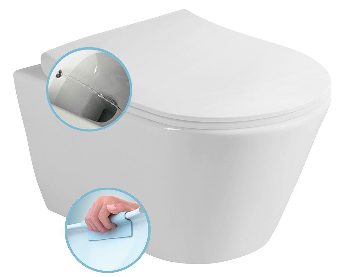 Sapho Avva WC Rimless s bidetovou sprchou, biele 100312