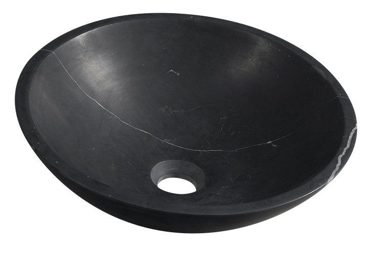 Umývadlo Sapho Block Stone priemer 40 cm, čierne matné Marquin 2401-35