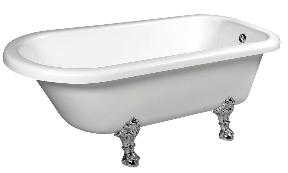 Polysan Foxtrot Voľne stojaca vaňa 170x75 cm, biela - nohy matný chróm 68122