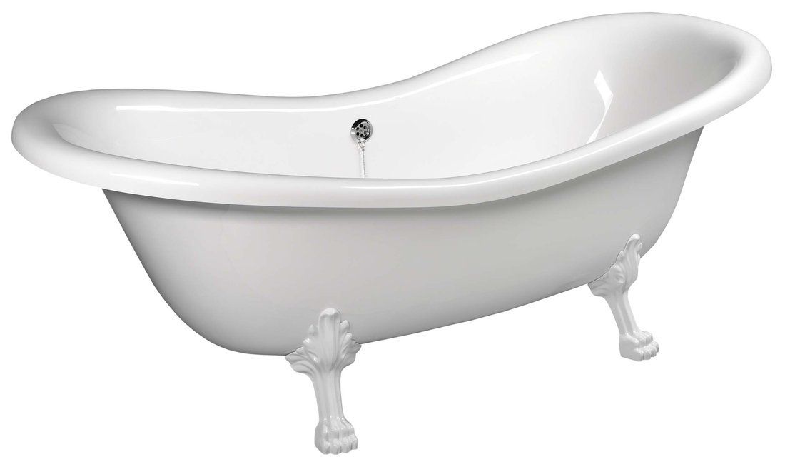 Polysan Charleston Voľne stojaca vaňa 188x80x71 cm, biela - nohy biele 38112