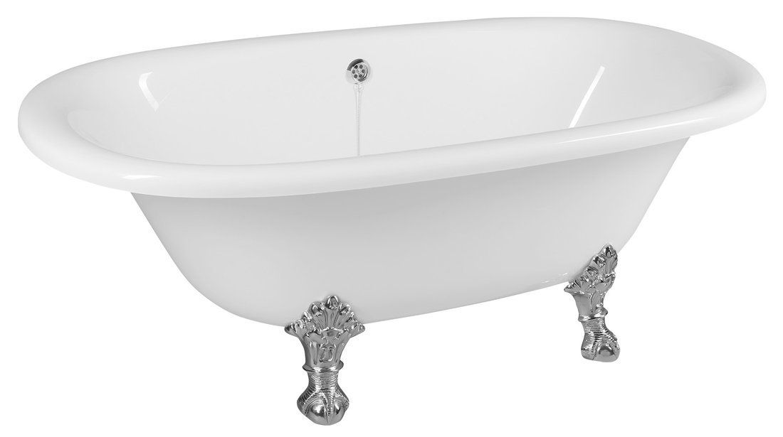 Polysan Regata Voľne stojaca vaňa 175x85x61 cm, biela - nohy matný chróm 10231