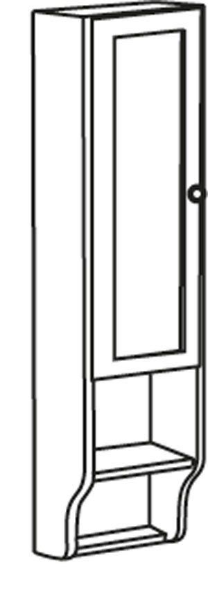 Sapho Retro skrinka na zrkadlo 25x115, stará biela - ľavá 1706