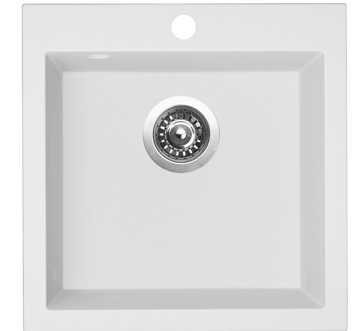 Sinks Viva 455 Granitový drez bez odkvapkávača, 45,5x46cm, mlieko, SIGVI45546028