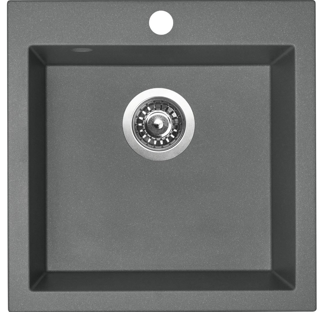 Sinks Viva 455 Granitový drez bez odkvapkávača, 45,5x46cm, titánový, SIGVI45546072