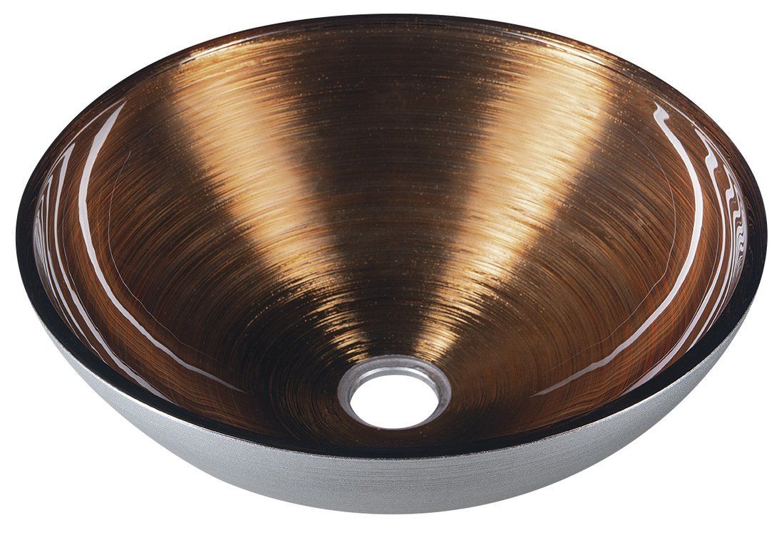 Sapho Murano Wenge Glass umývadlo 40x14 cm, metalická meď/striebro AL5318-66