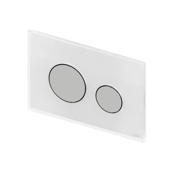 Tece Loop Push button glass white/matt chrome 9240659