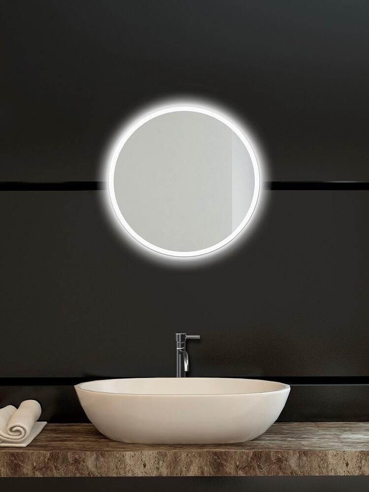 Amirro Moonlight Ronde Zrkadlo 50 cm s pieskovaným okrajom osvetleným LED, 411-224