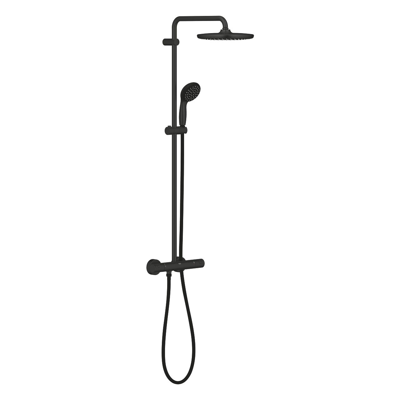 Sprchový systém Grohe Vitalio Start System 25 s termostatom, čierny matný 266772430