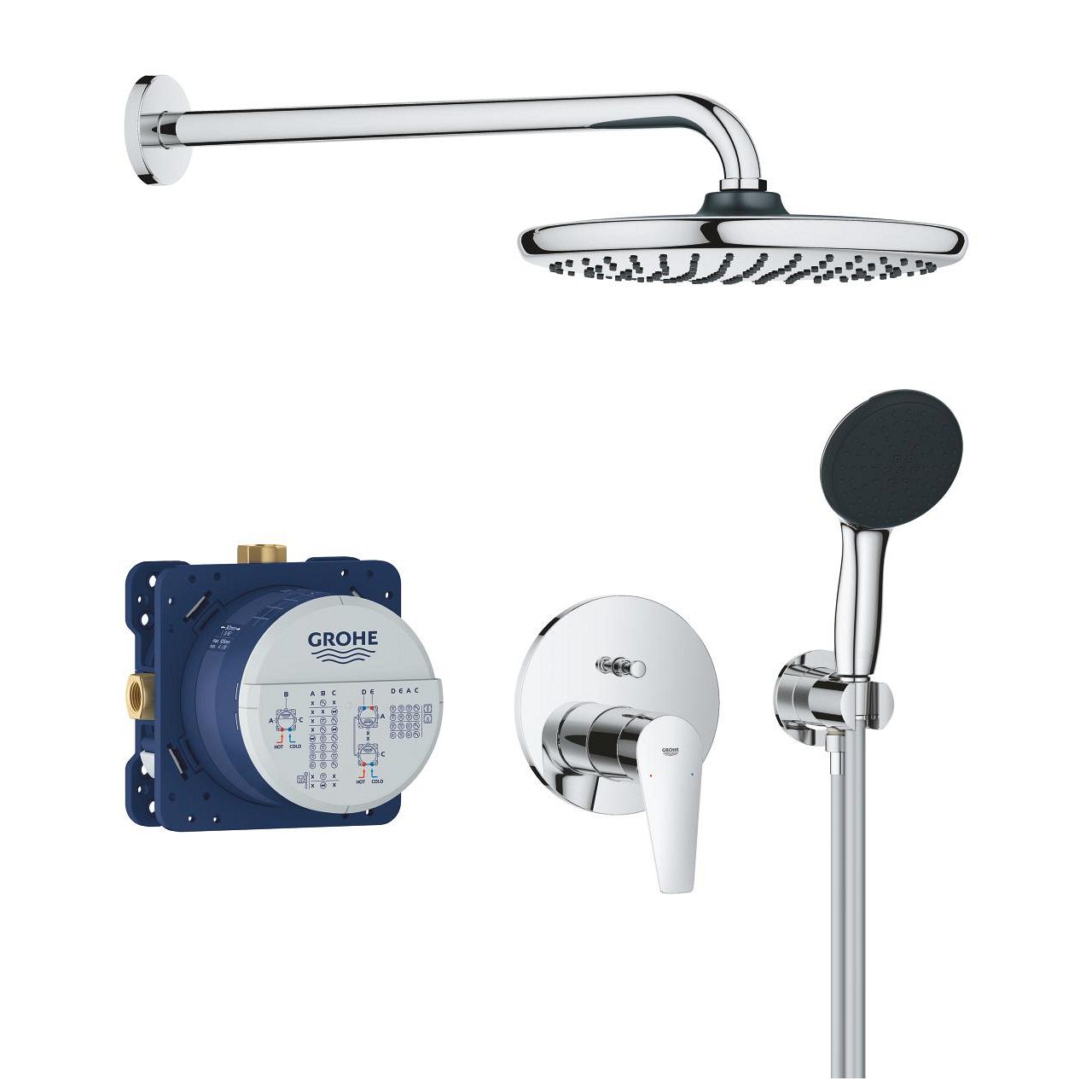Systém sprchových zásuviek Grohe Start Edge, chróm 25293000