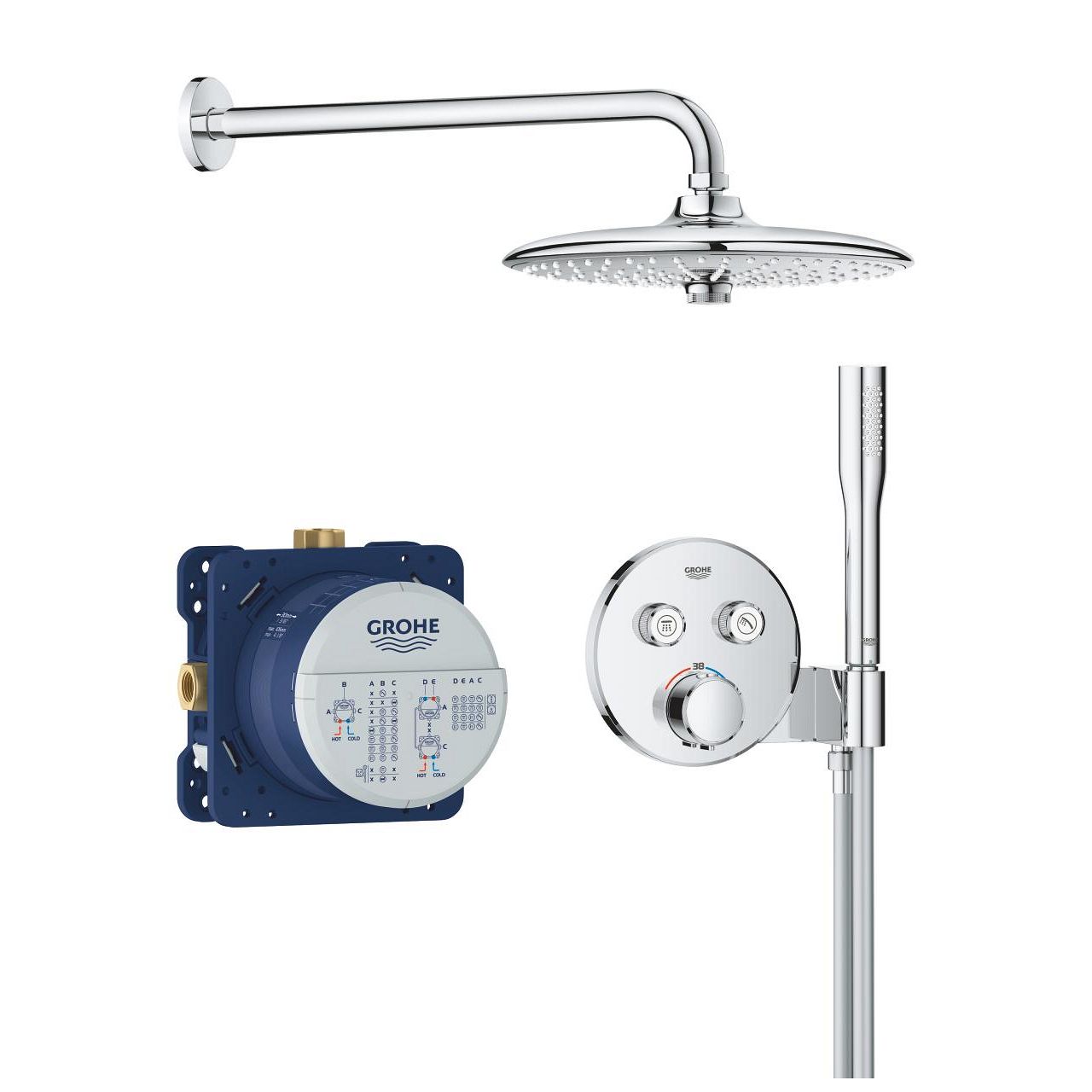 Podomietkový systém Grohe Precision SmartControl s termostatickou batériou, chróm 34878000