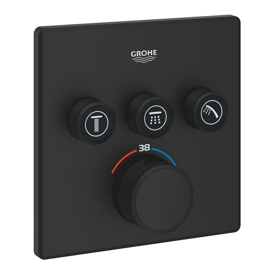Grohe Profi Smartcontrol Trojcestná termostatická batéria s fantómom čierna 102167KF00